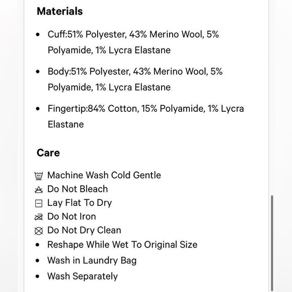 Lululemon Revelation Tech Gloves ~ Wool Blend~Tech friendly fingers ~ size M/L - Picture 10 of 10